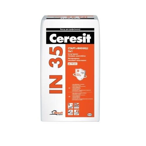 Шпатлевка интерьерная гипсовая Ceresit IN 35