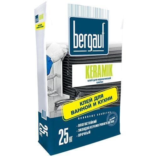 Клей для керамической плитки Bergauf KERAMIK, серый, 25 кг