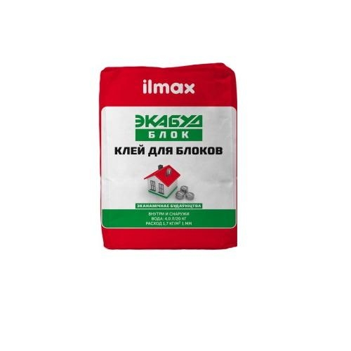 Клей для блоков ilmax ЭКАБУД БЛОК, 20 кг